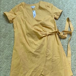 Yellow wrap dress